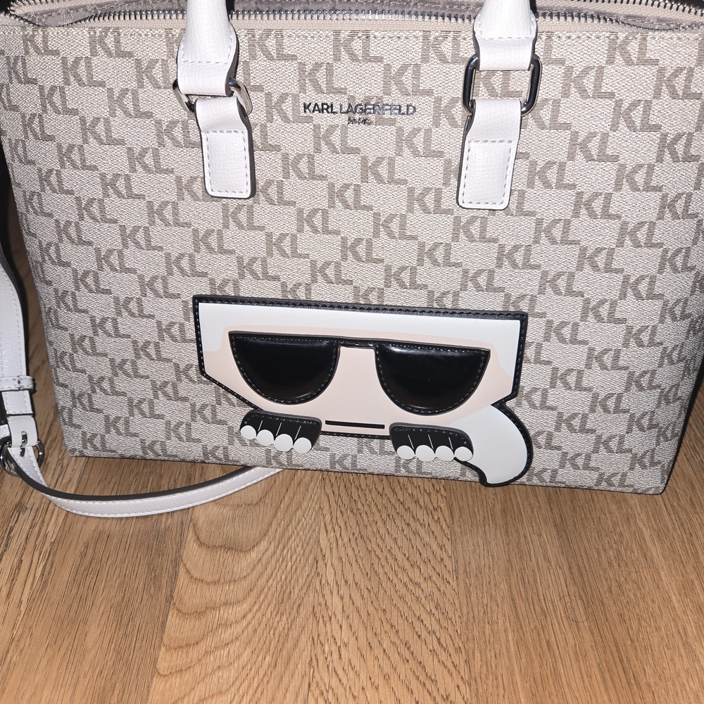 Karl Lagerfeld Beige and Black Women Bag